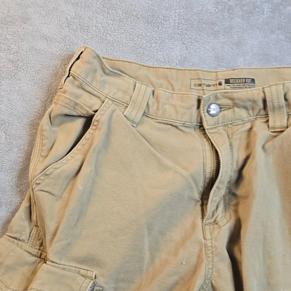 Carhartt Cargo Shorts Mens 31 Tan Rugged Flex Canvas Workwear Gorpcore Outdoor